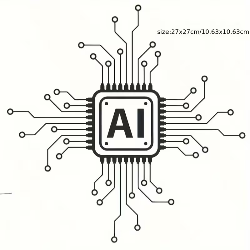 Tech Office Wall - AI 기술 회로 기판 비닐 벽