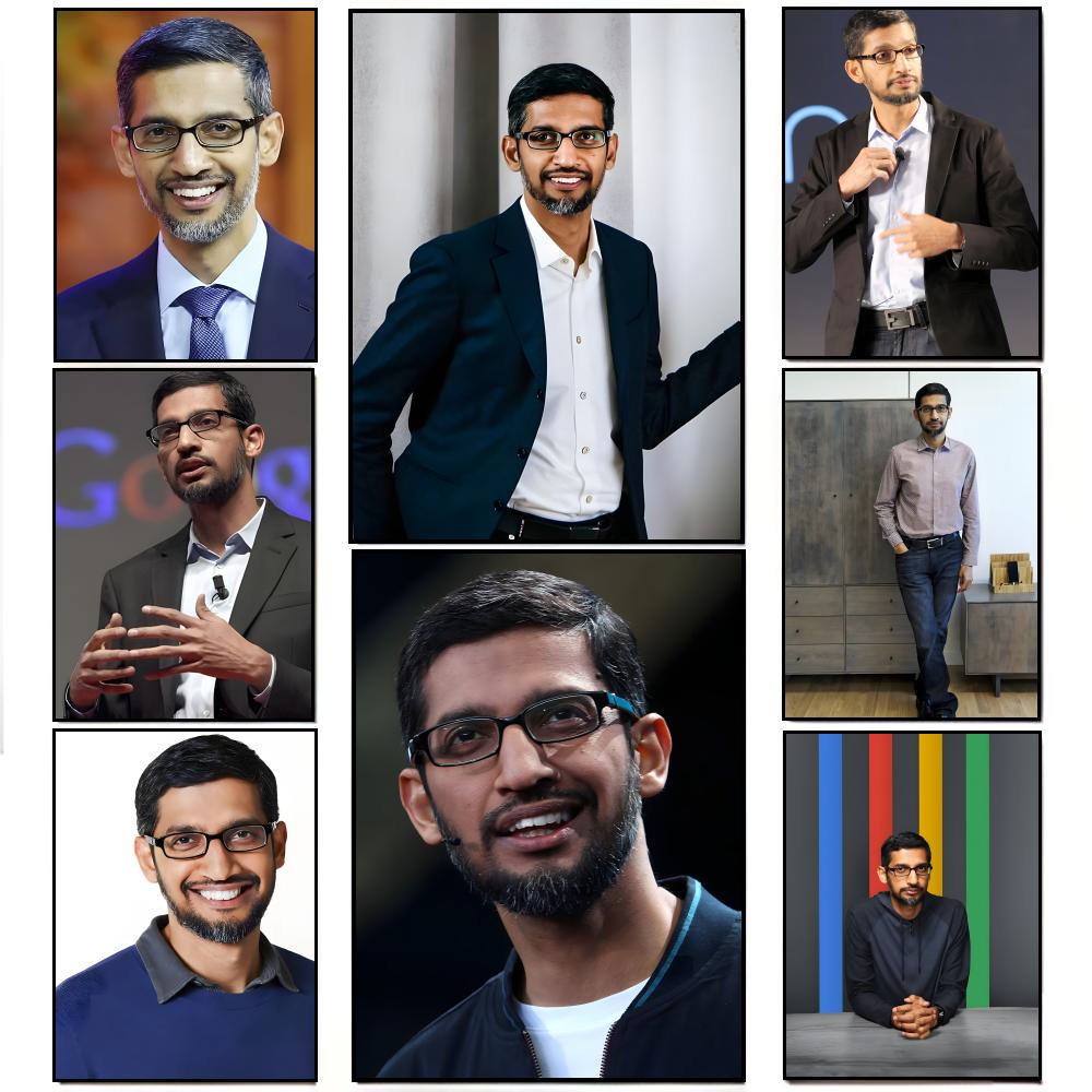 Tech Office Wall - 세련된 기업 S-Sundar Pichai 기술 리더