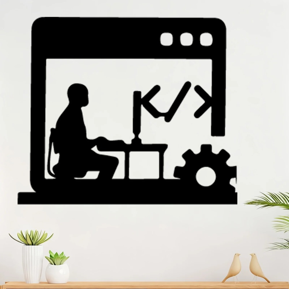 현대적인 코드 마스터 금속 벽 장식, 프로그래머 실루엣 - Tech Office Wall 리뷰 및 가격