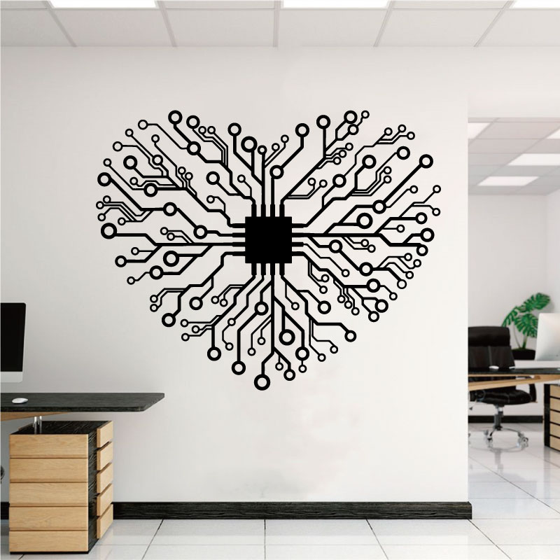 사랑 칩 기술 회사 사무실 비닐 벽 데칼 괴짜 프로그래 - Tech Office Wall 리뷰 및 가격