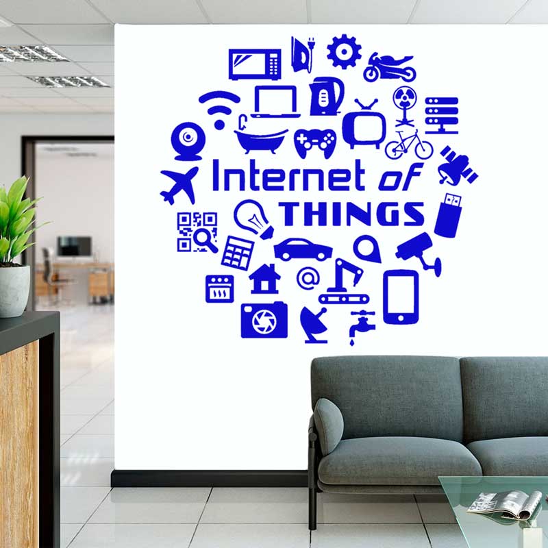 Tech vinyl wall decals 사물의 인터넷 - Tech Office Wall 리뷰 및 가격