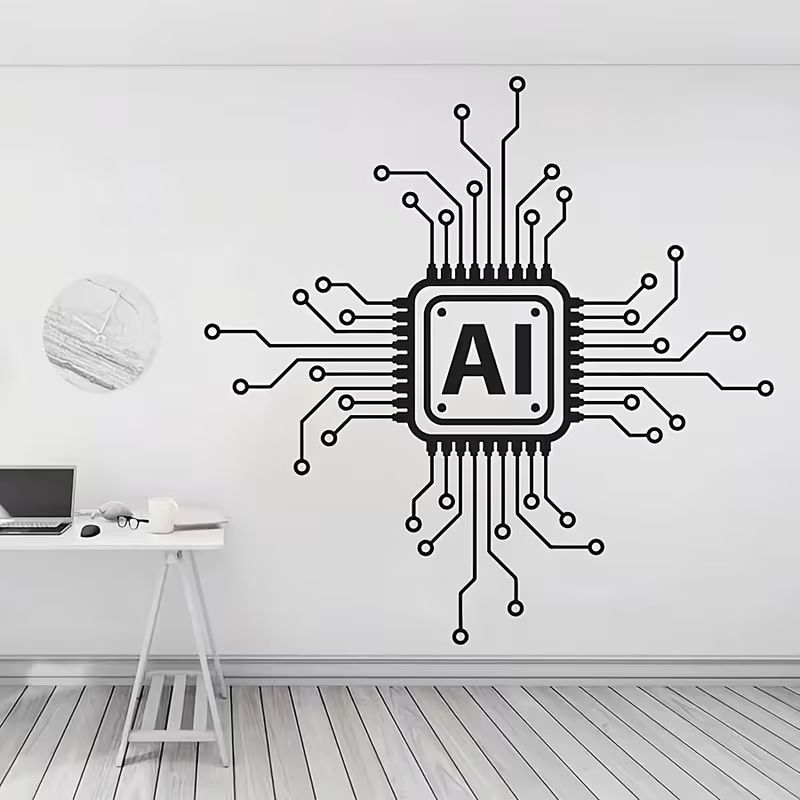 AI 기술 회로 기판 비닐 벽 데칼 - 유리, 사무실  - Tech Office Wall 리뷰 및 가격