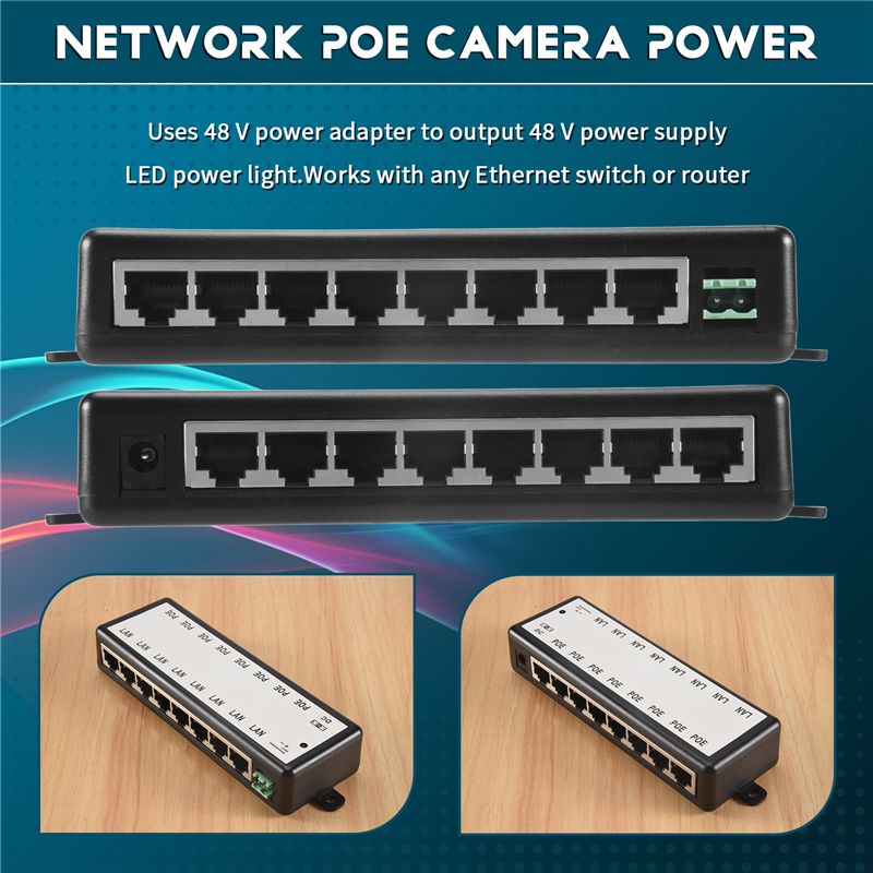 B03B-8 포트 Poe 인젝터 Poe 분배기 CCTV - Power Over Ethernet 리뷰 및 가격