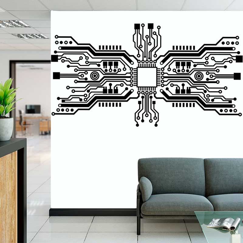 회로 보드 칩 벽 스티커 기술 기술 CPU 컴퓨터 IT - Tech Office Wall 리뷰 및 가격